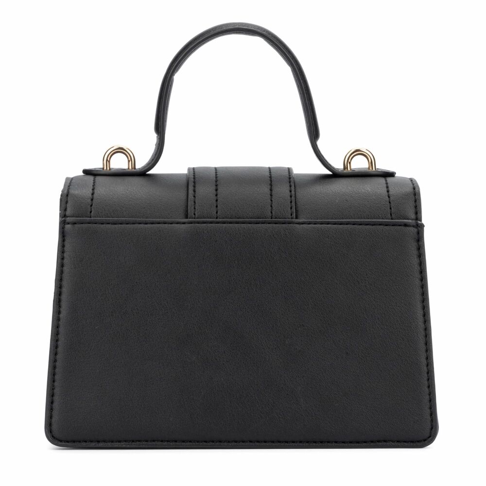 Black Faux-Leather Crossbody Bag SKU: B0-M7771