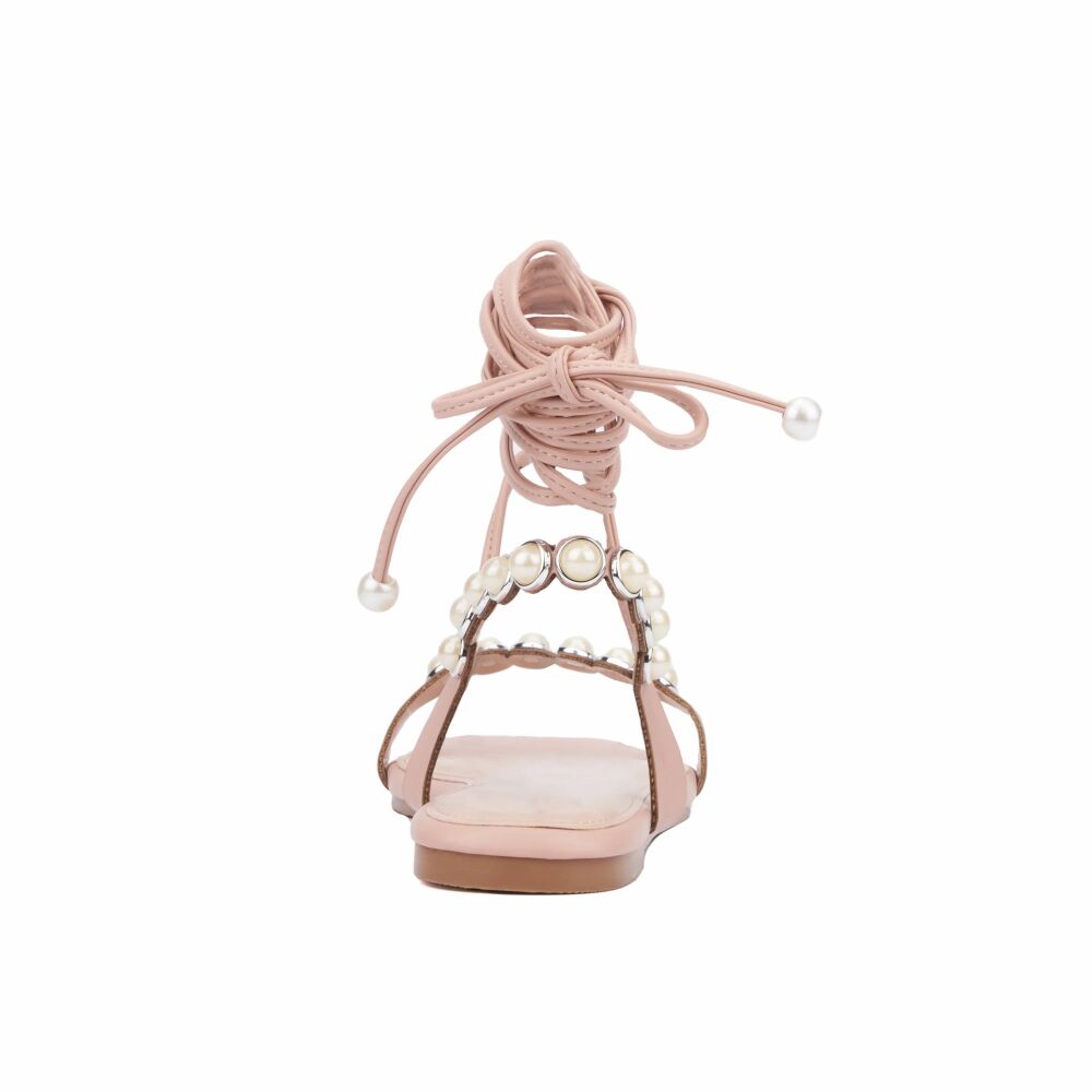 COMING SOON Nude Wide Width Ankle Strap Flat Sandal