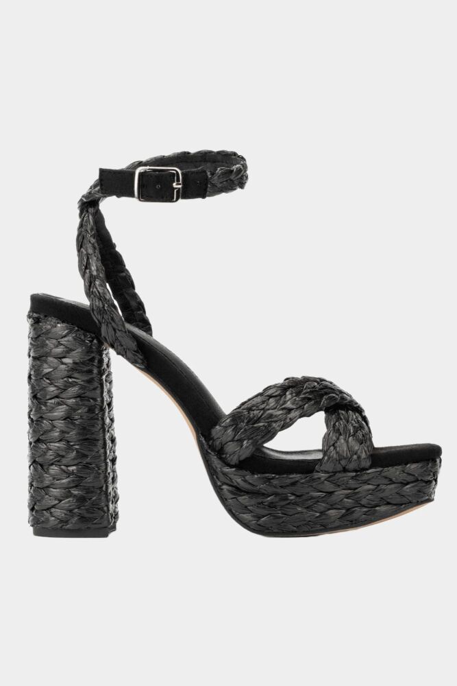 COMING SOON Black Woven Platform Sandal