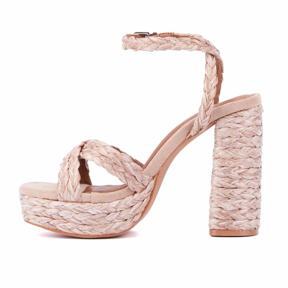 COMING SOON Blush Woven Platform Sandal