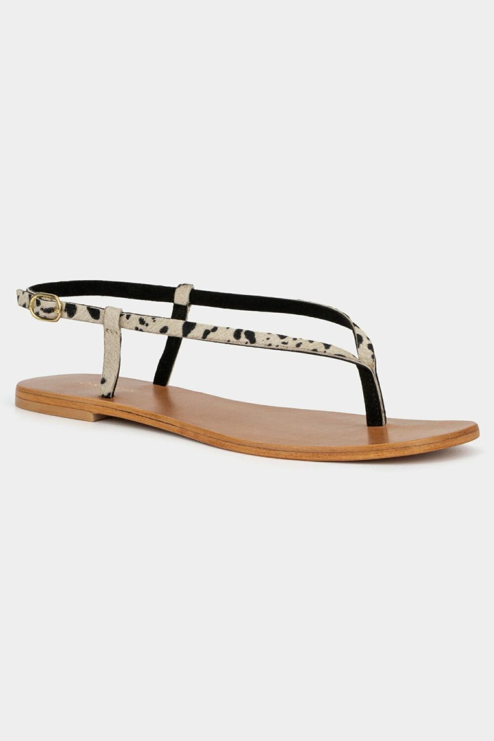 Leopard Strappy Thong Sandals Size: 8