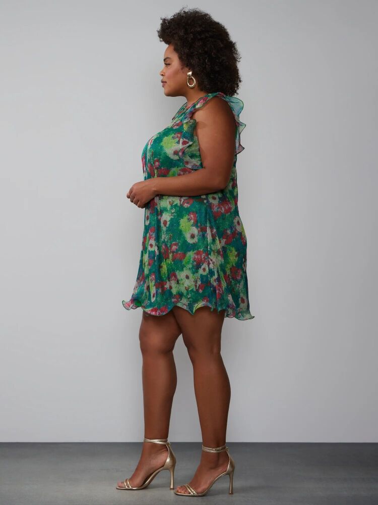 Flutter Floral Mini Dress Size: 3XL SKU: G098445
