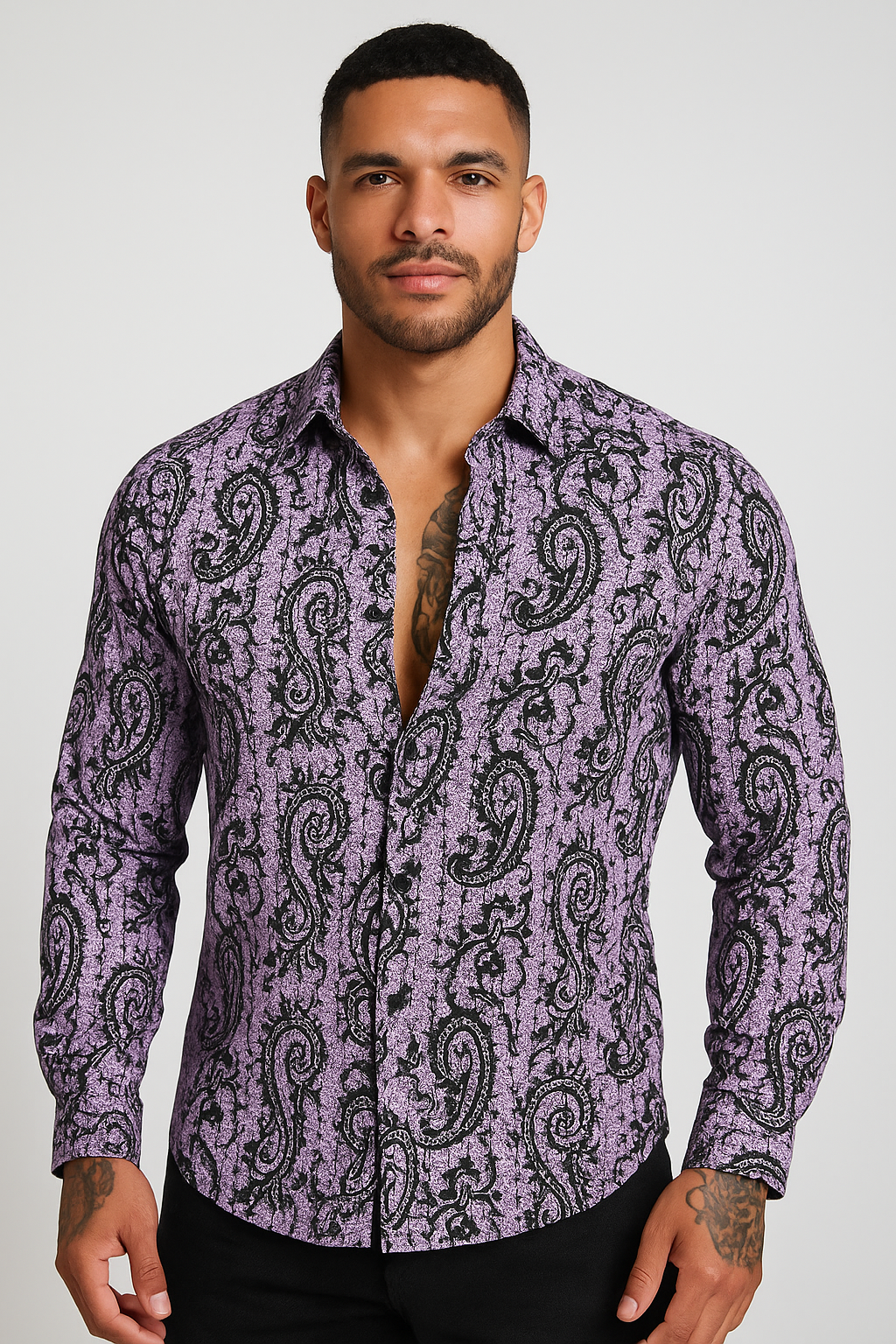 Vintage Paisley Long-Sleeve Shirt Size: L SKU: 67892541