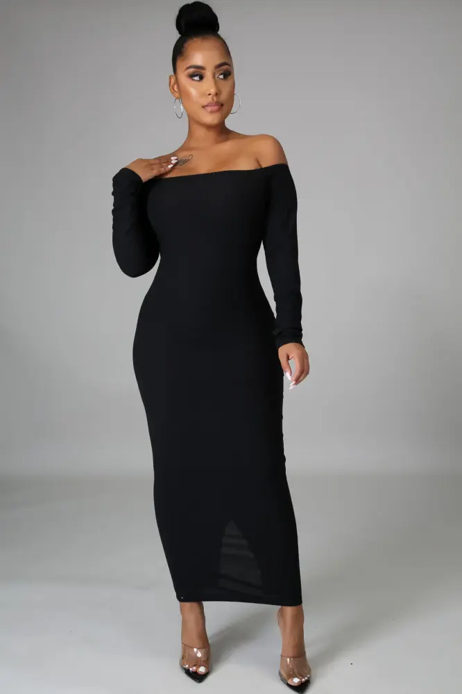 Effortlessly Black Dress SKU: A089702