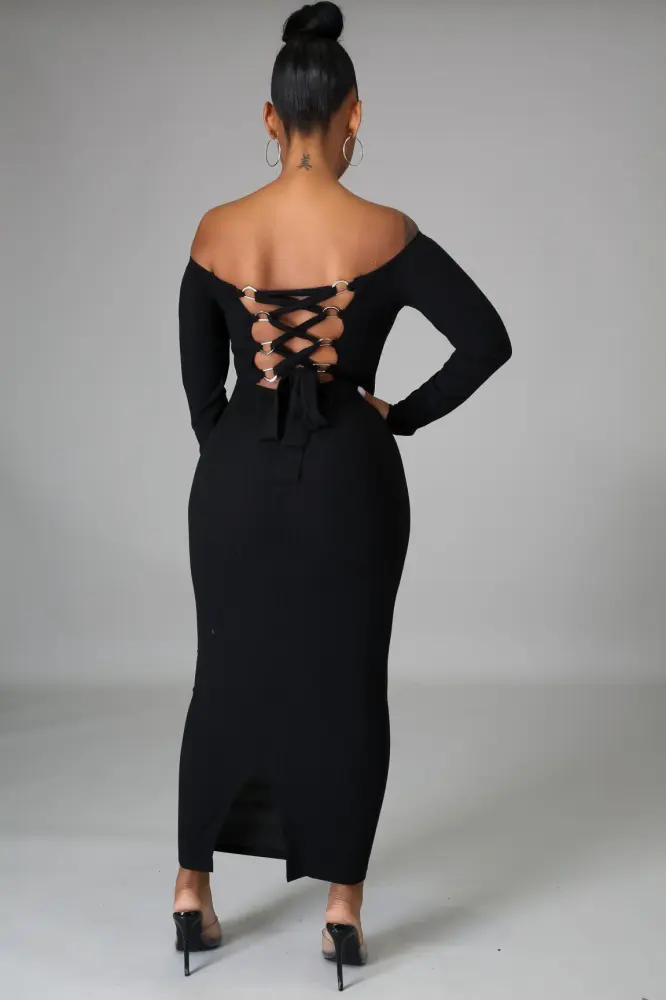 Effortlessly Black Dress SKU: A089702