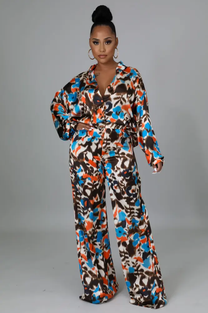 Multi Print Mosaic Nights Pant Set Size: L SKU: 5674931