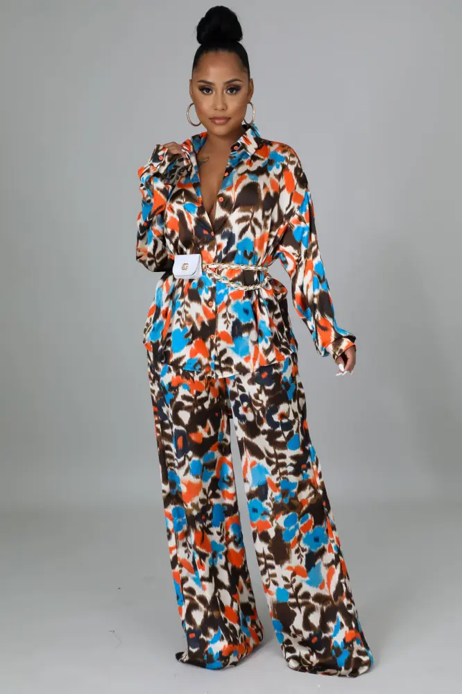 Multi Print Mosaic Nights Pant Set Size: L SKU: 5674931