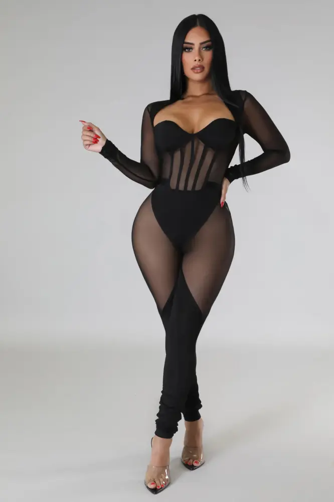 Something To See Black Jumpsuit Size: M SKU: 6575813