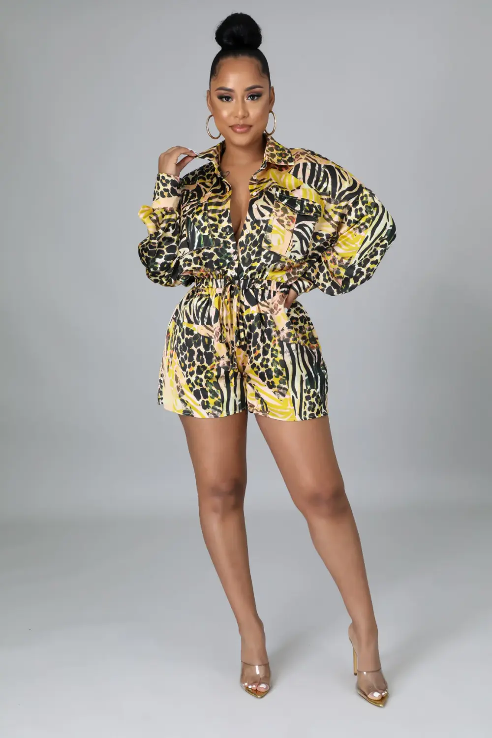 Wild Tropics Print Romper SKU: 7685010