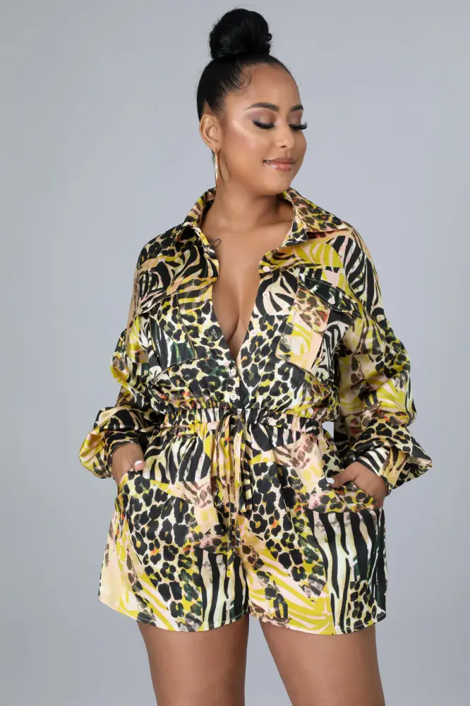Wild Tropics Print Romper SKU: 7685010