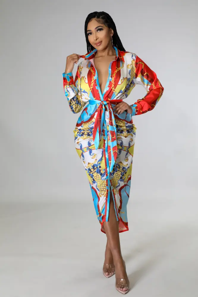 Heart Snatcher Printed Dress Size: L SKU: C01V657