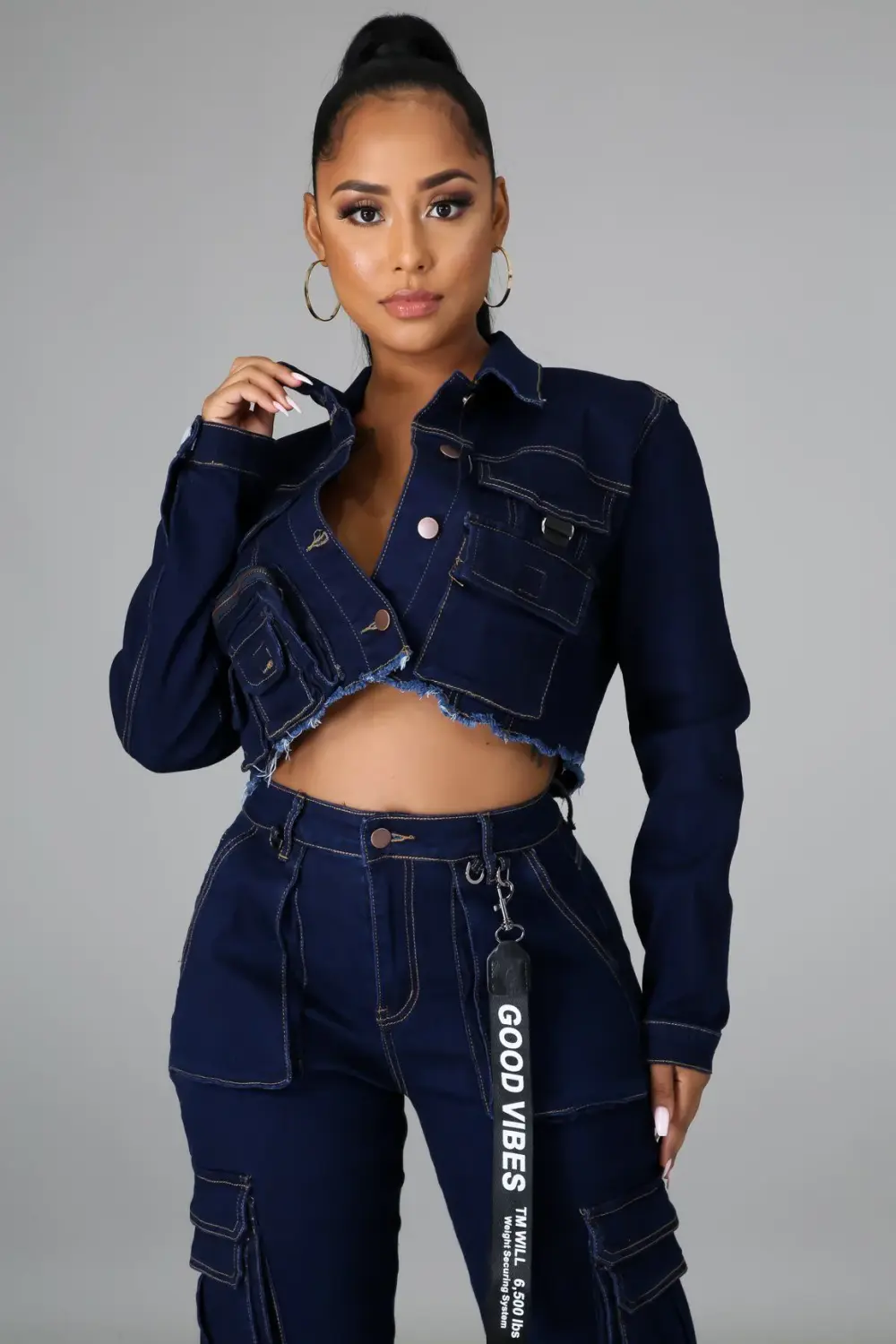 Better Off Without You Dark Blue Denim Jacket Size: S SKU: 87970BN