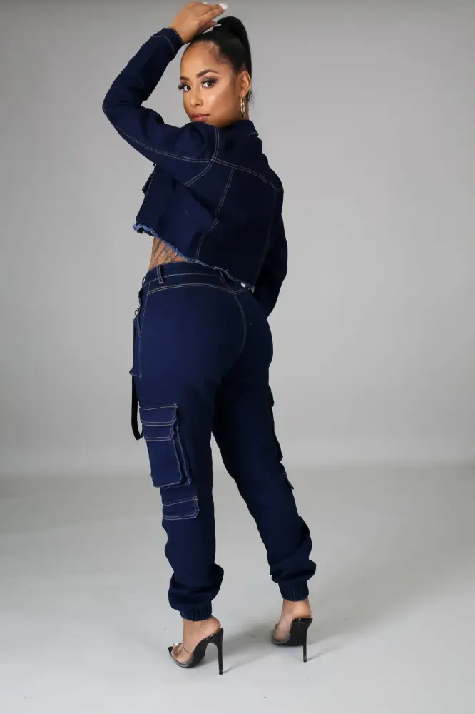 Better Off Without You Dark Blue Denim Jacket Size: S SKU: 87970BN