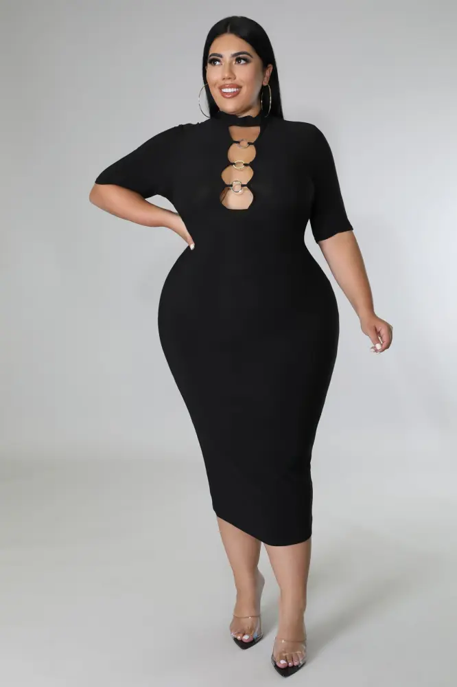 Keep Up That Energy Black Dress Size: 2XL SKU: F0970B1