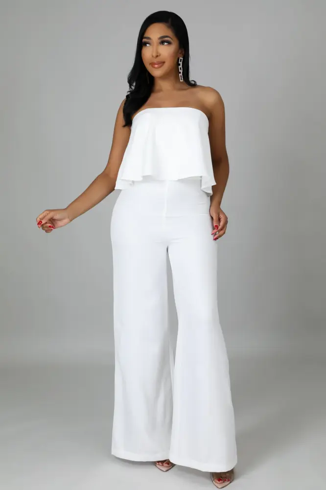 Pretty Love White Jumpsuit Size: S SKU: 19009M1