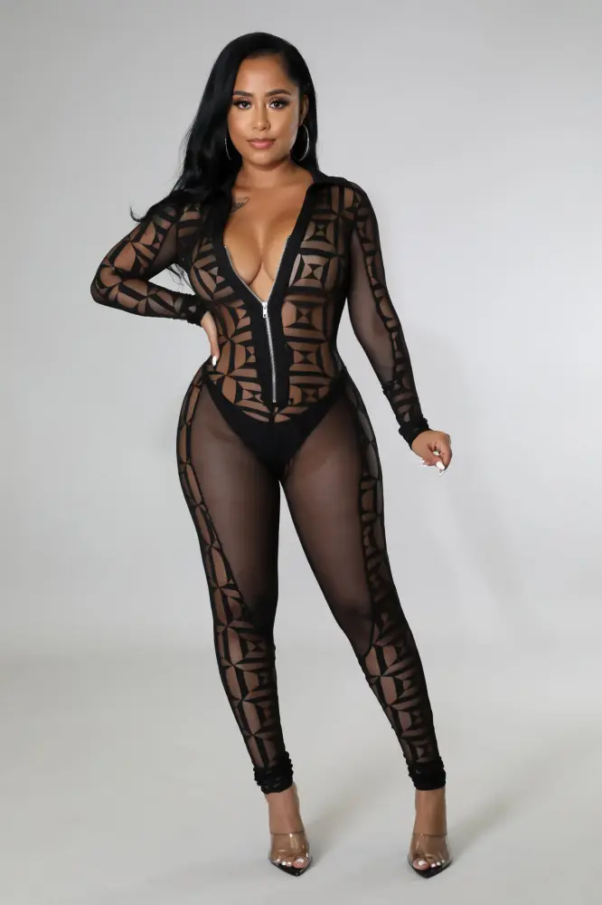 Black Saucy Hours Jumpsuit Size: L SKU: 76869B1