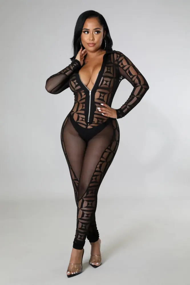 Black Saucy Hours Jumpsuit Size: L SKU: 76869B1