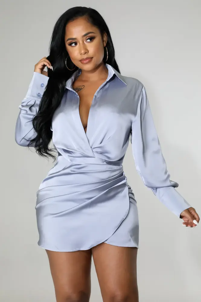 Autumn Feels Blue Grey Dress Size: M SKU: B0890B5