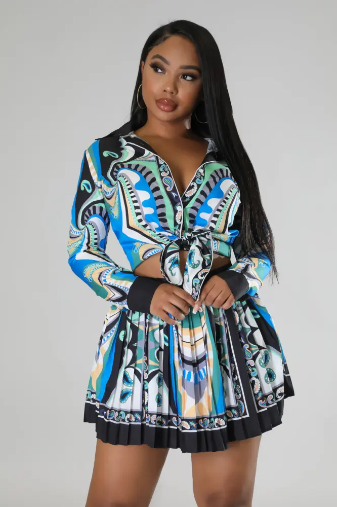 Kamelia Skirt Set Royal Multi Print Size: S SKU: H890791