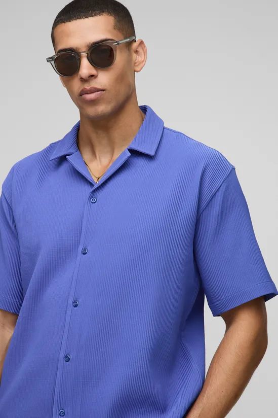 Oversized Revere Pleated Shirt Size: L SKU: H9708H8