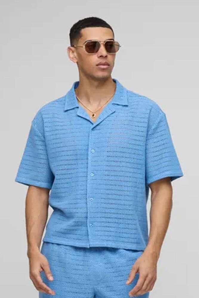 Oversized Open Texture Boxy Shirt SKU: 6785B90