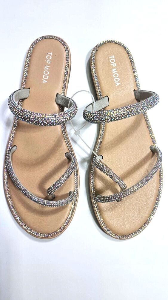 Crystal Spiral Glam Sandals Size: 10 SKU: V768601