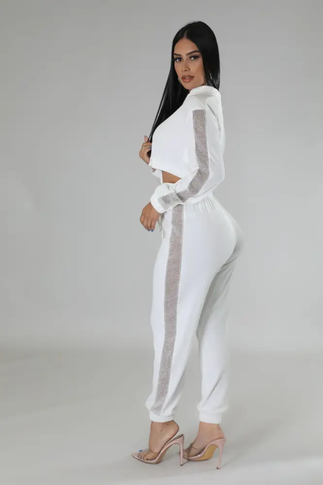 White Travel with me Pant Set Size: L