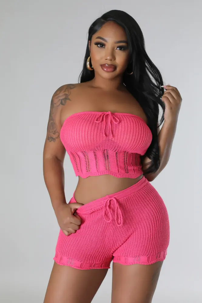Fuchsia Getaway With Me Short Set Size: L SKU: J980721