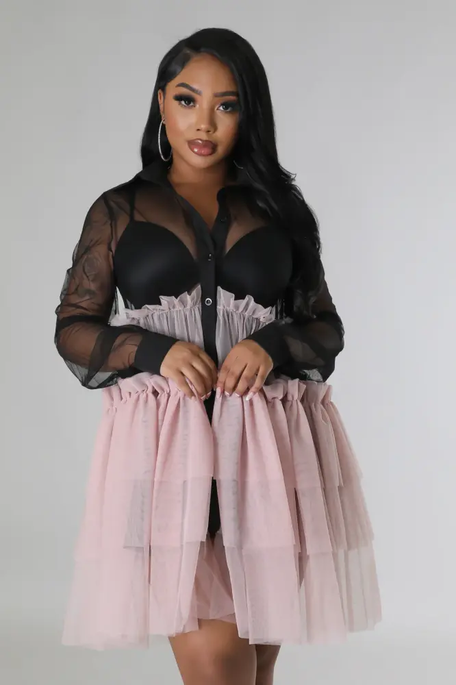 Black, Pink Off To Paris Dress Size: S SKU: A9808J2