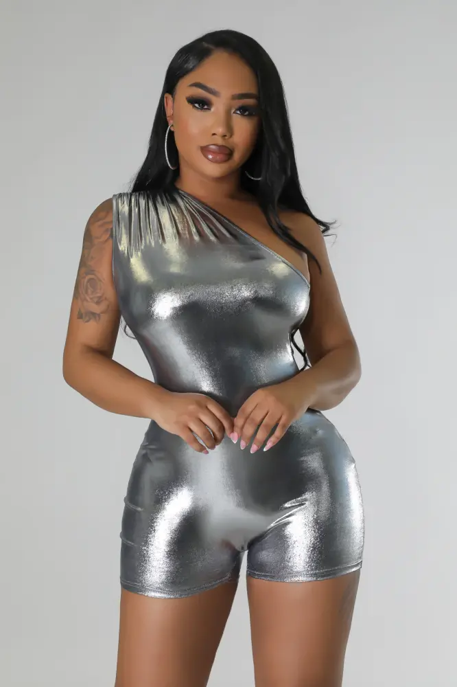 Grey Galactic Mama Romper Size: L SKU: K980112