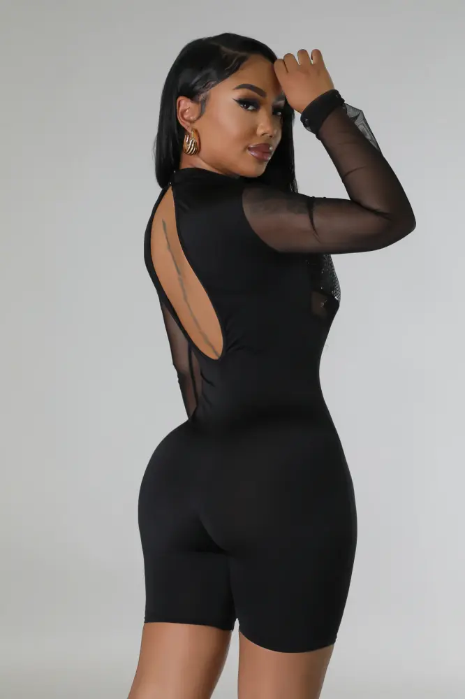 Black Vanya Romper Size: L SKU: 5675GH1