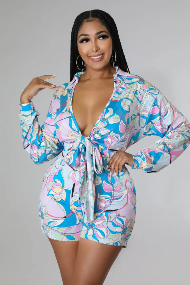 Multi Print Effortless Baby Short Set Size: S SKU: 678U890