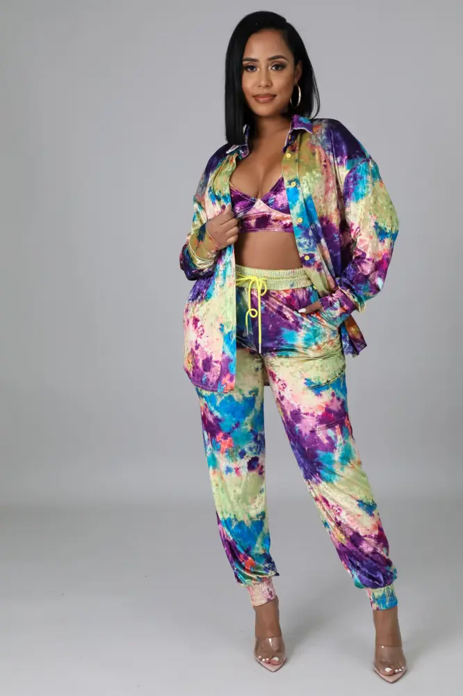 3pc Blissful Hours Pant Set Size: S SKU: U768012