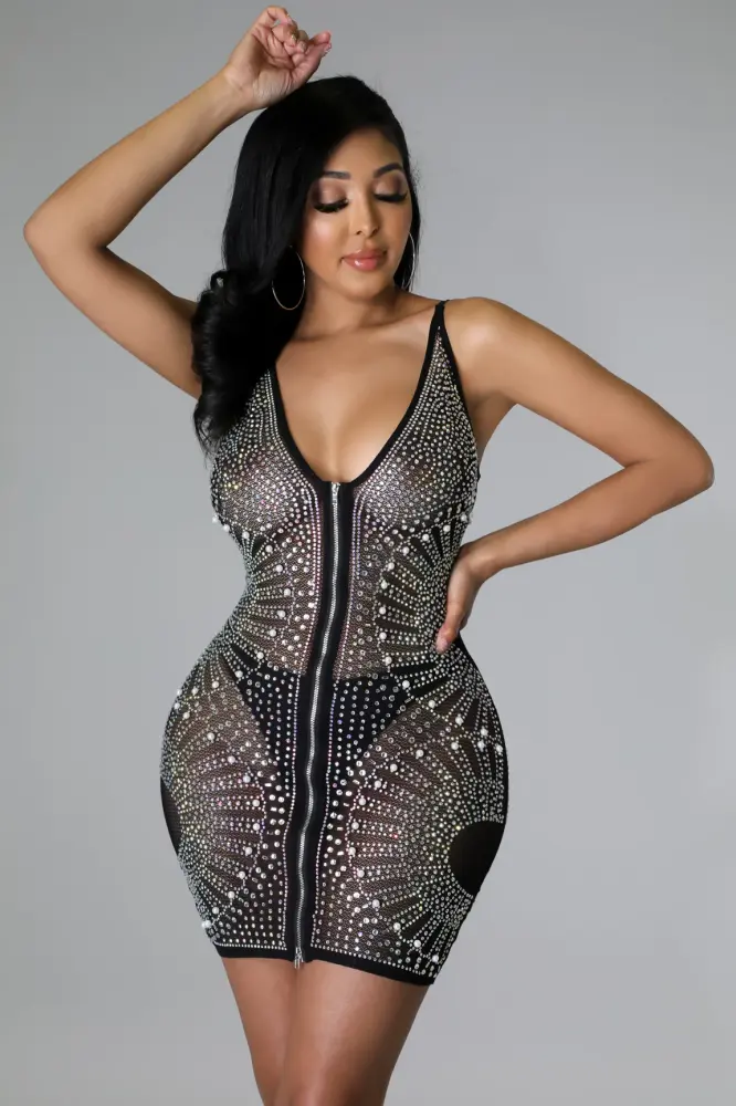 Black Pearly Nights Dress Size: L SKU: C980N78
