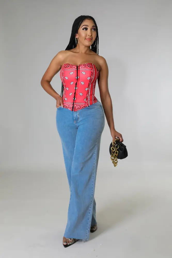 Red Corset Top Sweetheart Top SKU: 685B657