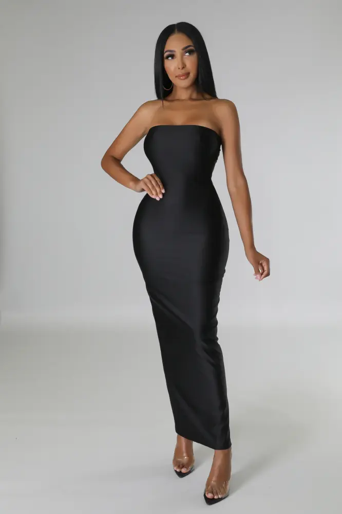 (Coming Soon) Make It Timeless Black Strapless Maxi Dress Size: L SKU: C89B451