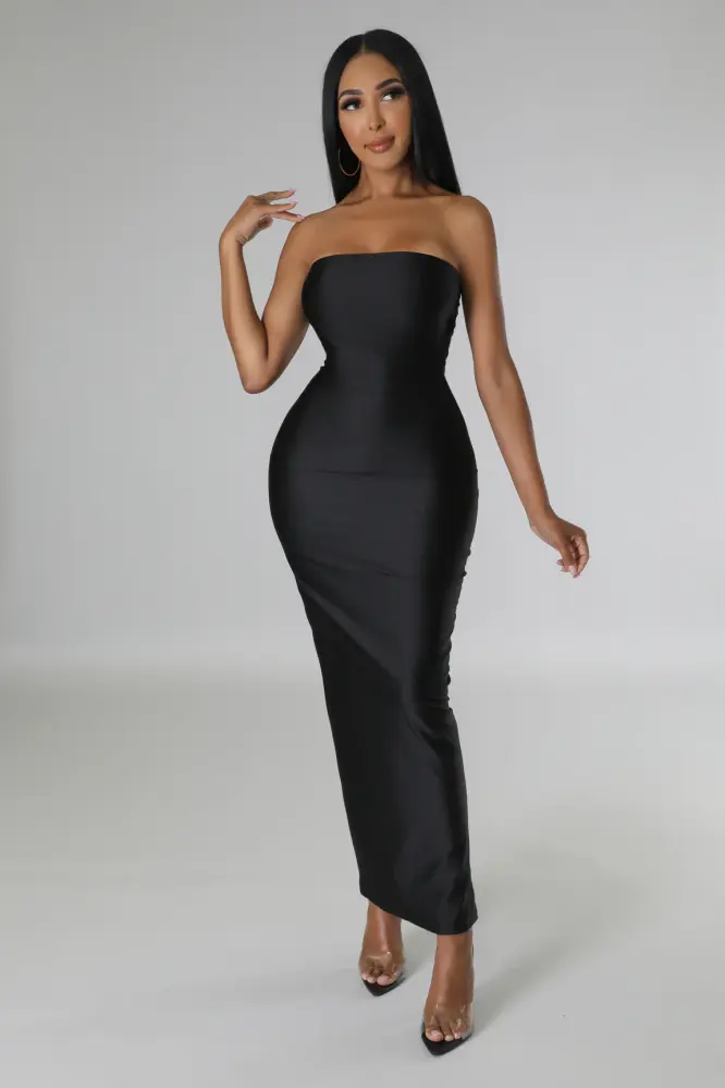 (Coming Soon) Make It Timeless Black Strapless Maxi Dress Size: L SKU: C89B451