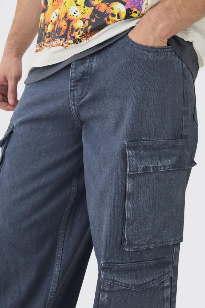 COMING SOON! Grey Baggy Multi-Pocket Cargo Jeans Size: 34 SKU#: L481257