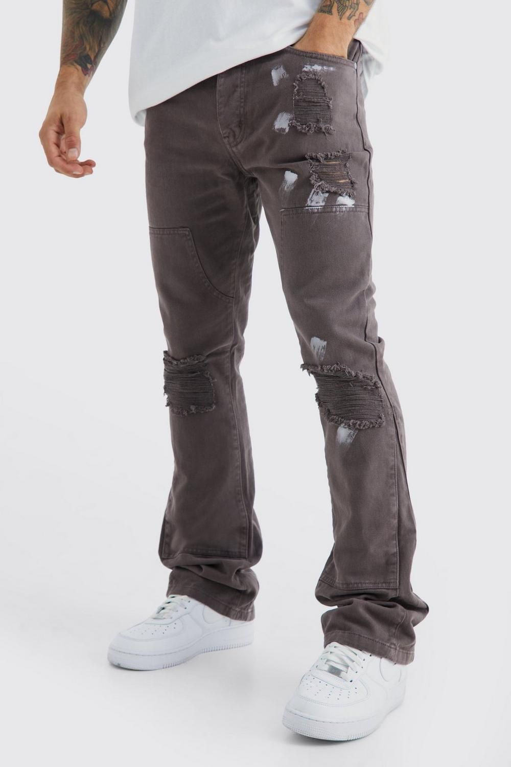 COMING SOON! Mid-Grey Distressed Worker Jeans Size: 36R  SKU#: L692814