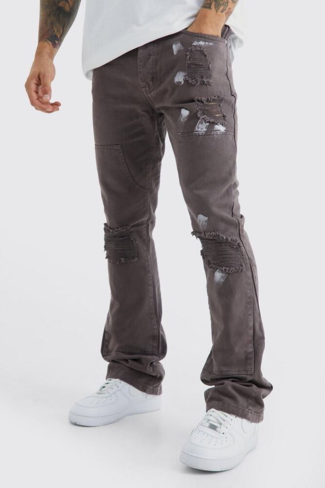 COMING SOON! Mid-Grey Distressed Worker Jeans Size: 36R  SKU#: L692814