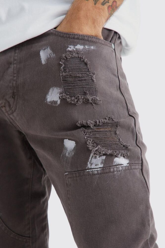 COMING SOON! Mid-Grey Distressed Worker Jeans Size: 36R  SKU#: L692814