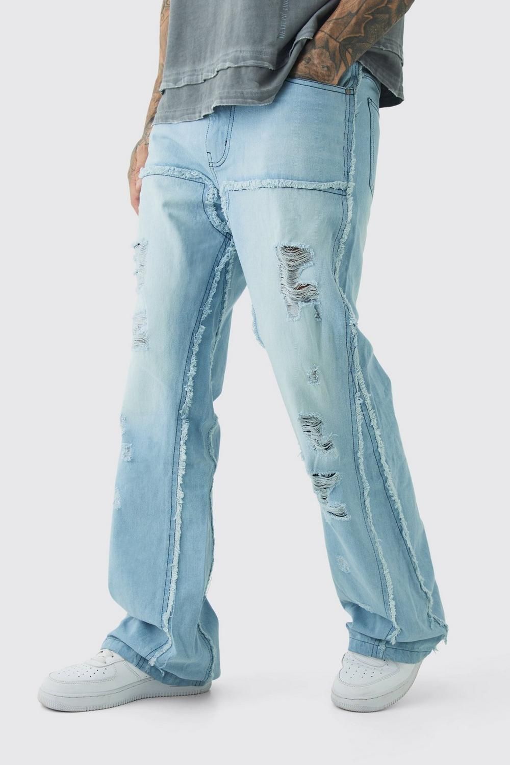 COMING SOON! Ice Blue Raw-Edge Flared Jeans Size: 36 SKU#: L274506