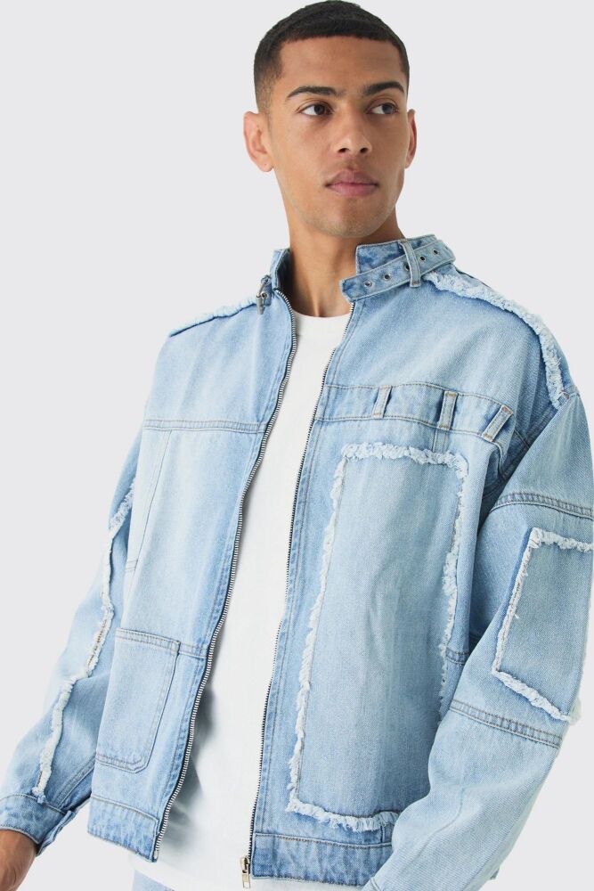 COMING SOON! Light Blue Oversized Carpenter Denim Jacket Size: L SKU#: 0857320