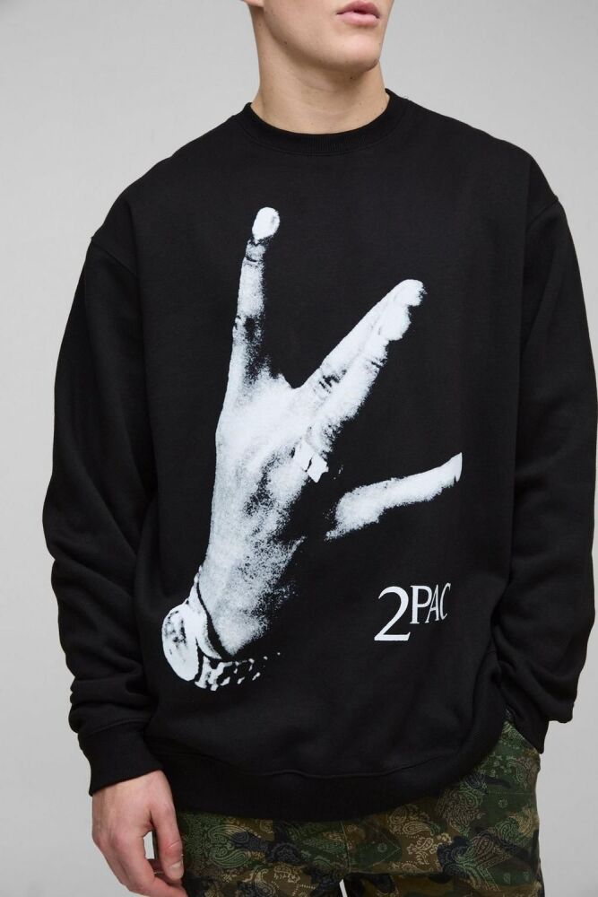 COMING SOON! Black Oversized 2Pac Sweatshirt Size: M SKU#: 0942681
