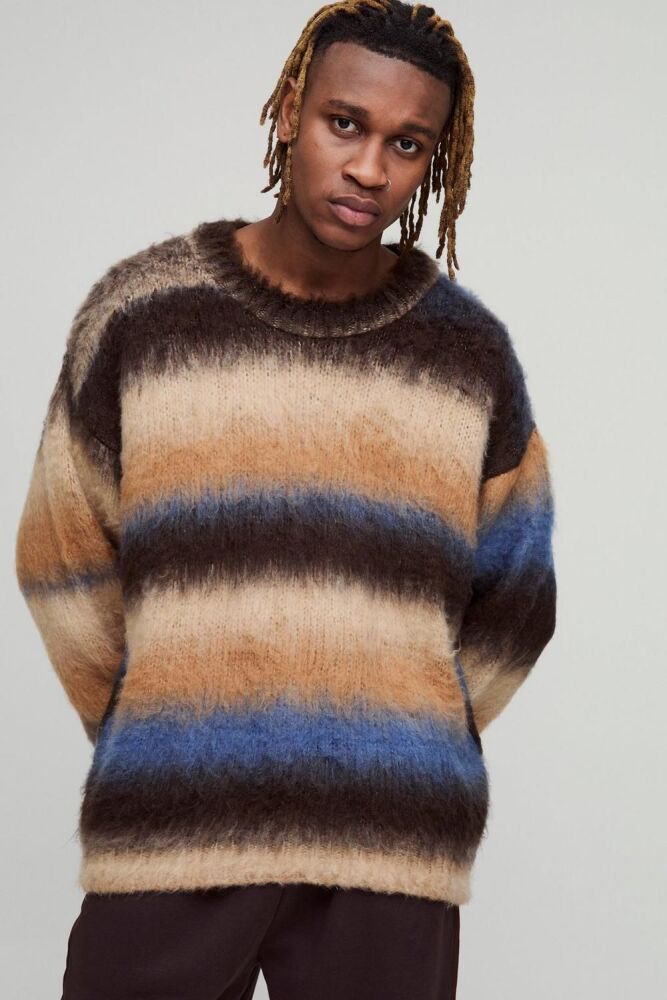 COMING SOON! Stone Brushed Stripe Knit Sweater Size: S SKU#: 0852194