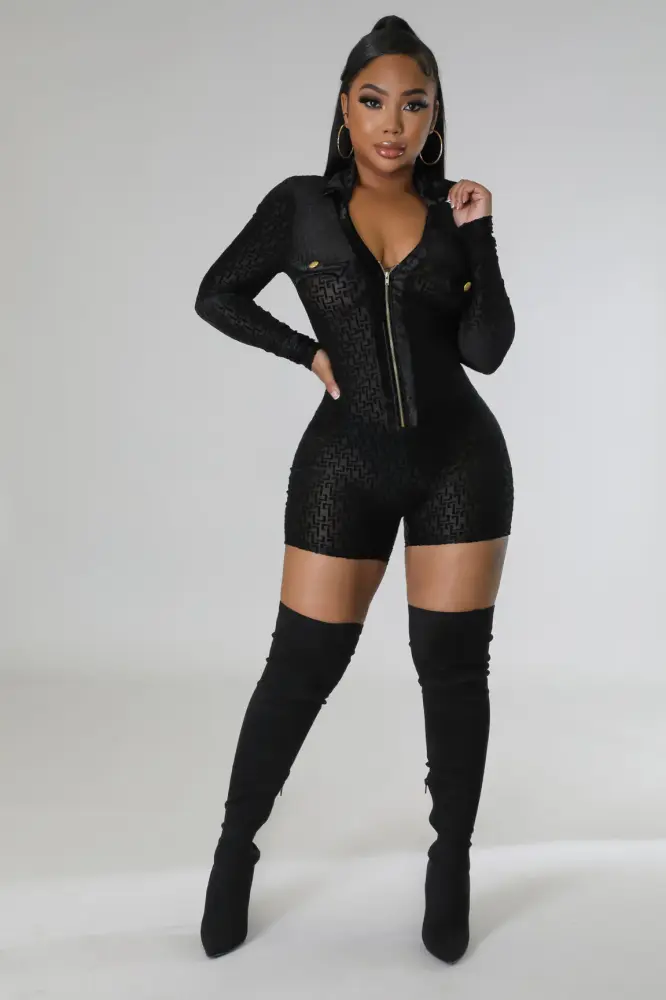 Velvet Vixen Zip-Up Playsuit Size: M SKU: 789B45F