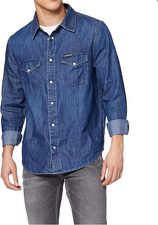 Calvin Klein Men’s Denim Shirt – Long Sleeve Size: S SKU: S090732