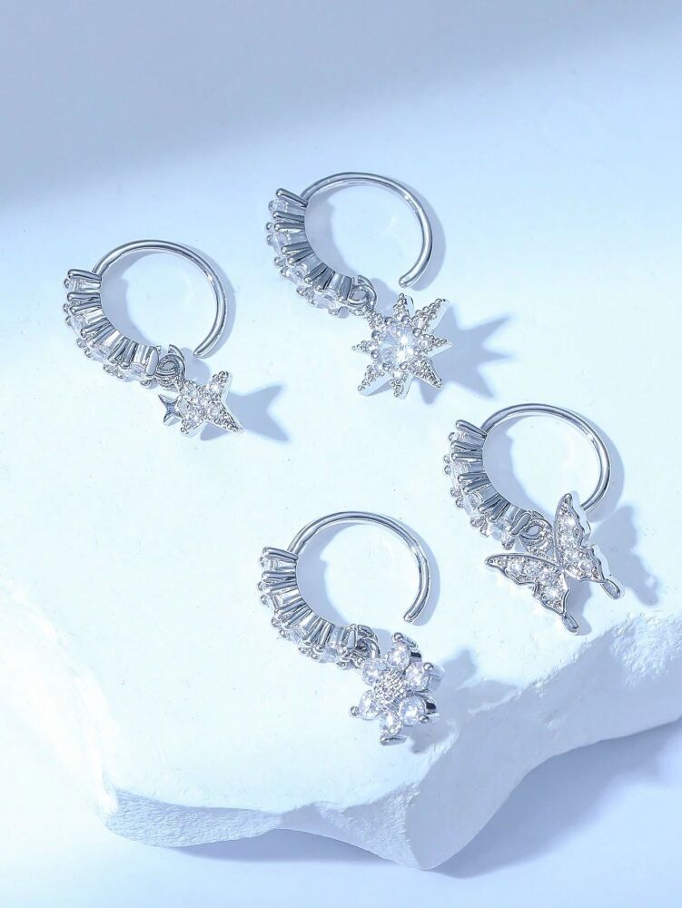Silver Assorted Unique Nose Ring Designs SKU: 1MD8910