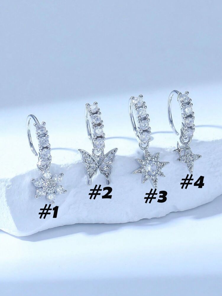 Silver Assorted Unique Nose Ring Designs SKU: 1MD8910