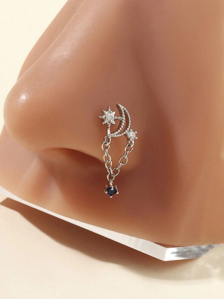 Stainless Steel Elegant Moon & Star Design SKU: 0U88901